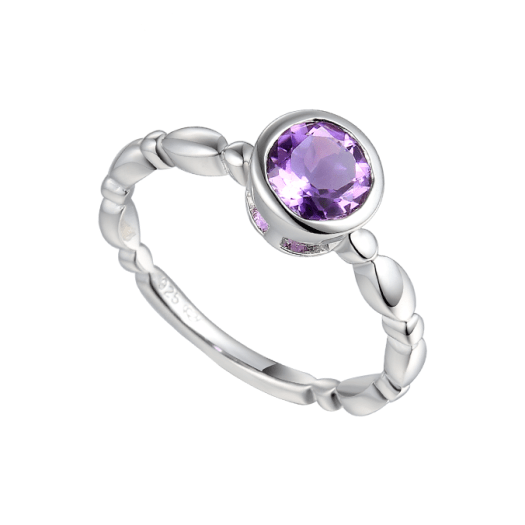 Silver and Amethyst solitaire ring