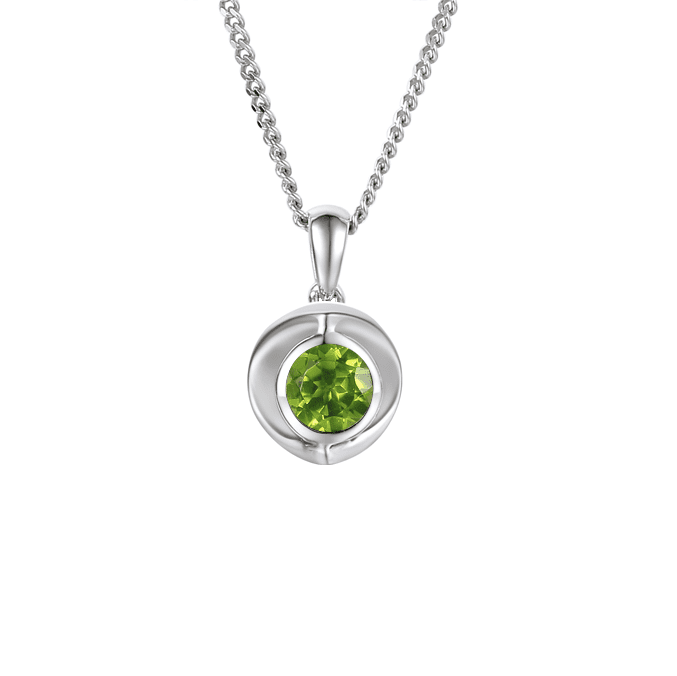 Real silver and peridot pendant