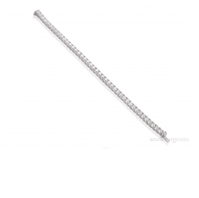 silver and cubic zirconia tennis bracelet