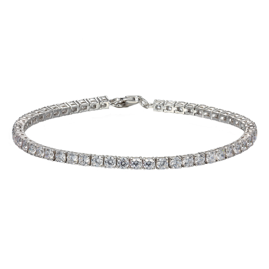 Silver and Cubic Zirconia tennis bracelet.