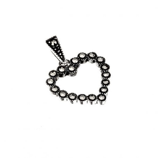 Silver and Marcasite bubble heart pendant