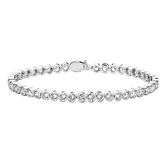 Silver and Cubic Zirconia tennis bracelet.