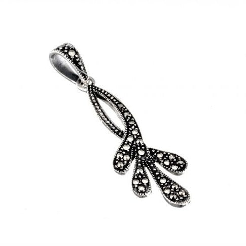 Silver and Marcasite long pendant