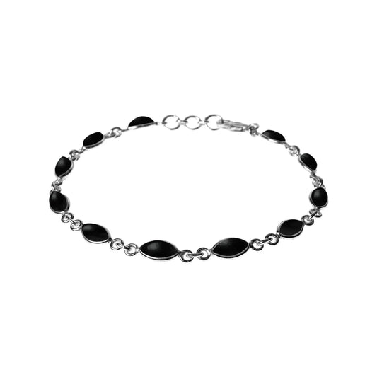 Silver and Black Onyx marquise bracelet.
