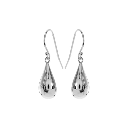 Silver chunky teardrop drop earrings.