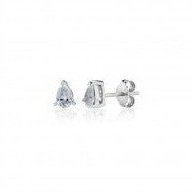 silver and cubic zirconia pear shaped stud earrings  0.65ct