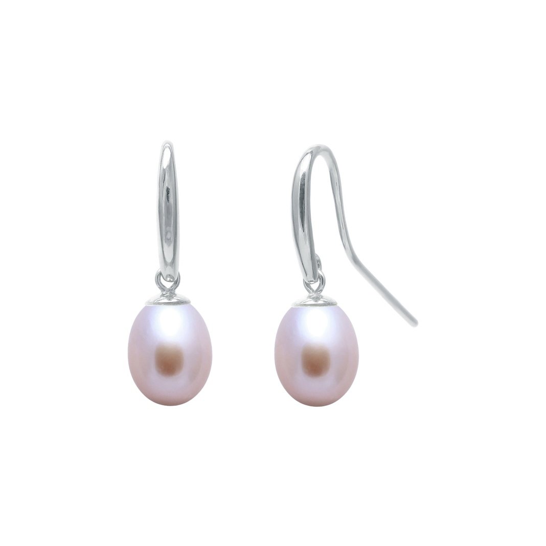 Pink freshwater pearl drop earrings