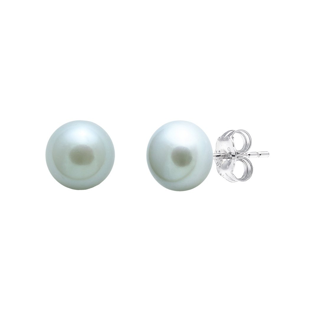 Grey freshwater pearl stud earrings 6-6.5mm
