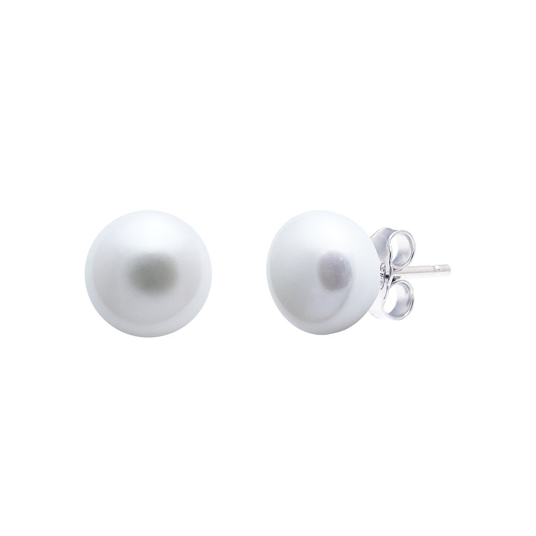 White freshwater pearl stud earrings 6-6.5mm