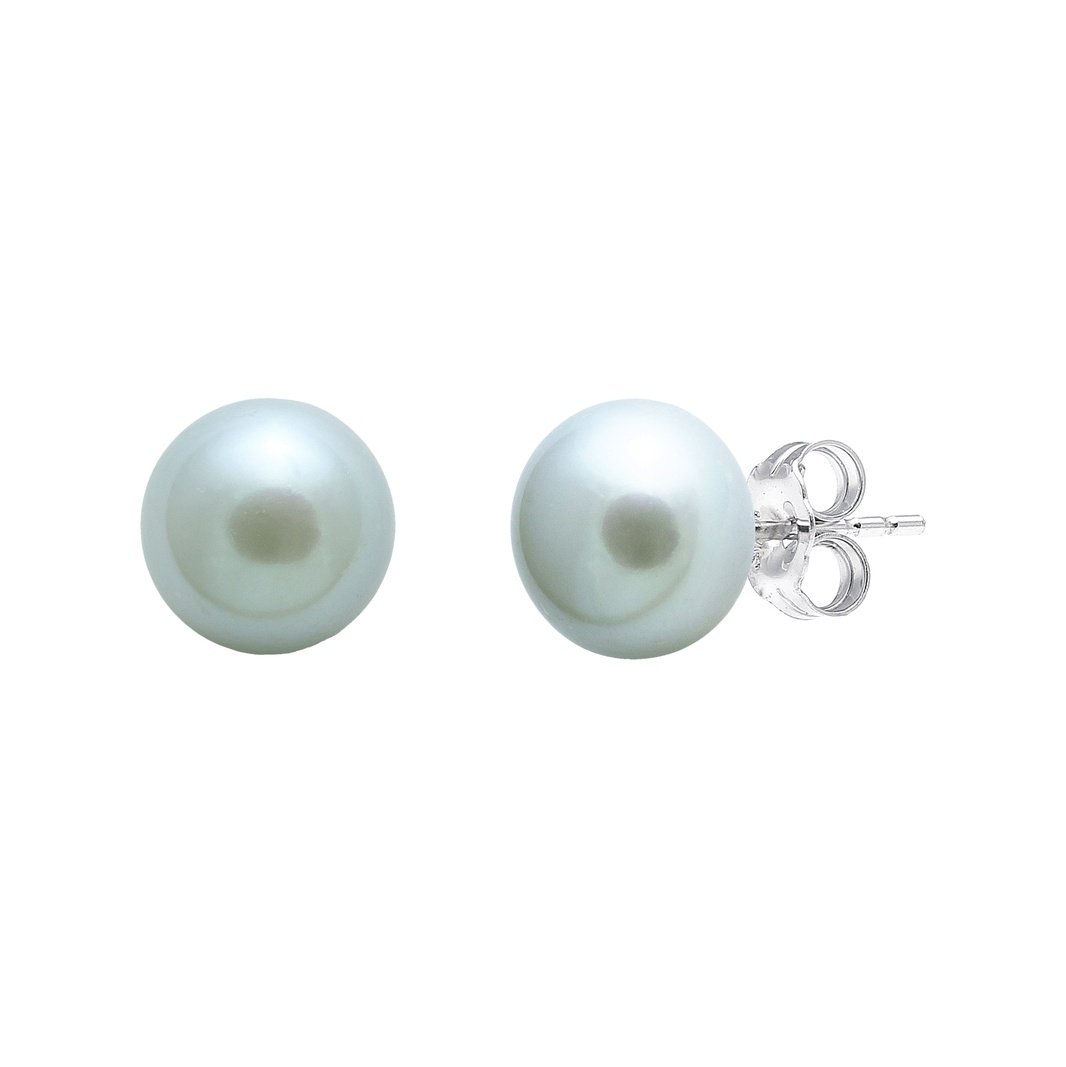 Grey freshwater pearl stud earrings 7-7.5mm