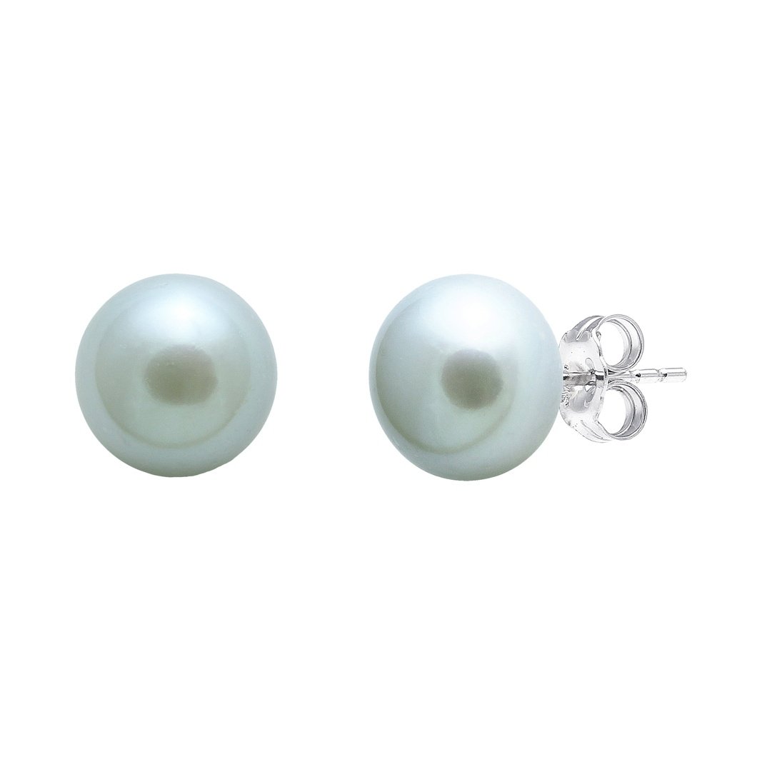 Grey freshwater pearl stud earrings 8-8.5mm