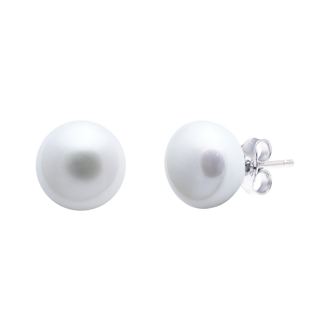 White freshwater pearl stud earrings 8-8.5mm