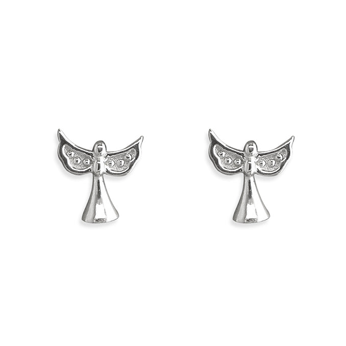 Silver and cubic zirconia angel earrings and pendant set