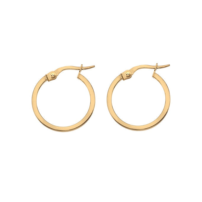 9ct Gold square edge hoops