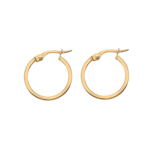 9ct Gold square edge hoops