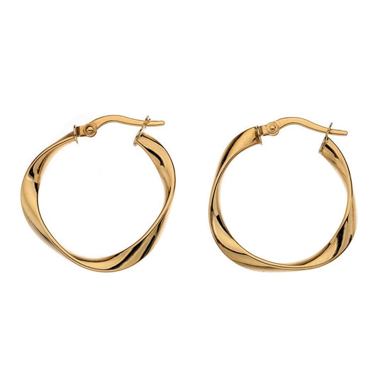 9ct Gold twisted hoop earrings