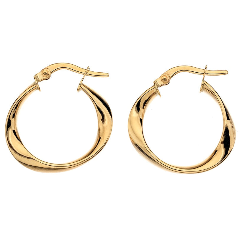 9ct Gold twisted hoop earrings