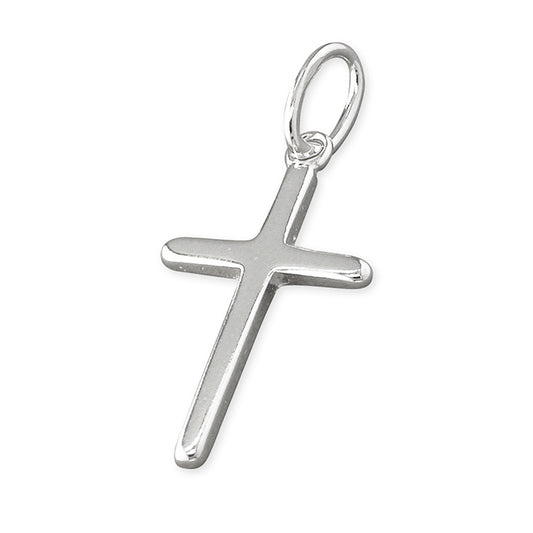 silver medium rounded cross pendant
