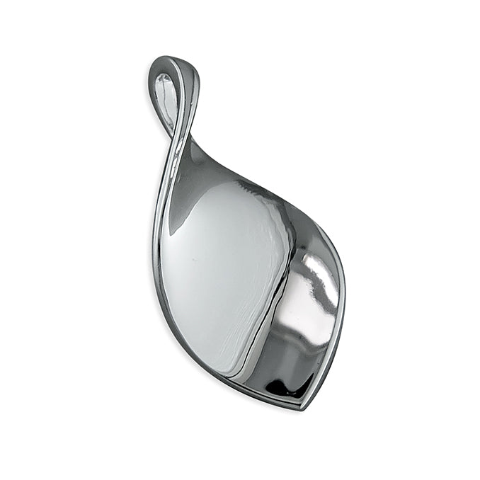 Silver Plain organic twist leaf pendant
