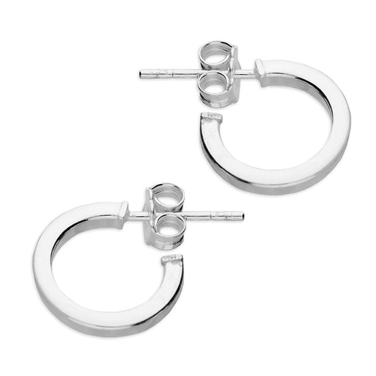 SILVER SQUARE TUBE STUD EARRINGS