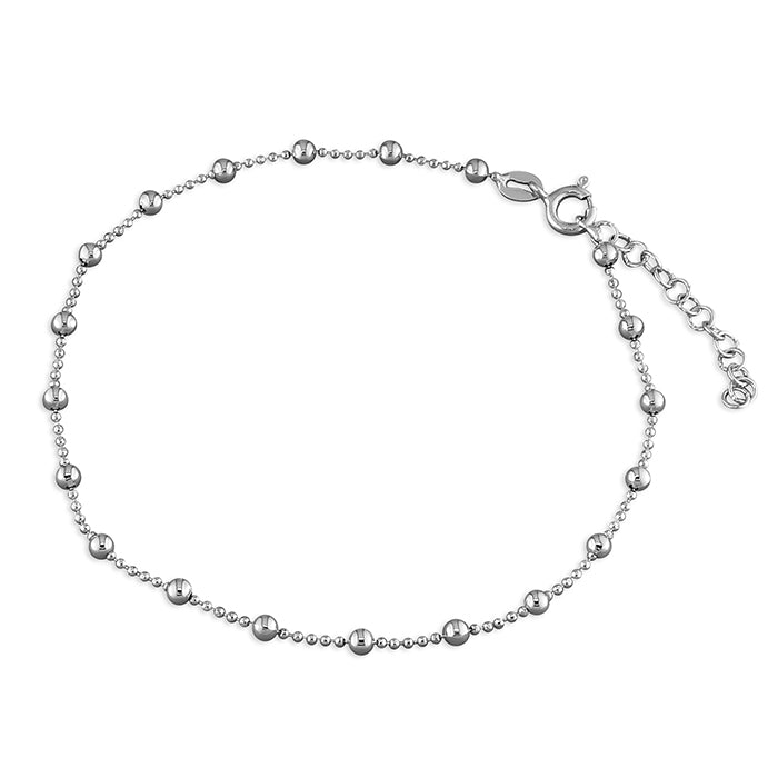 Silver beads with beads anklet