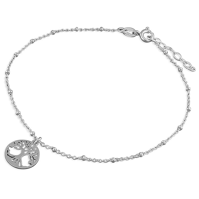 Silver Tree of life anklet