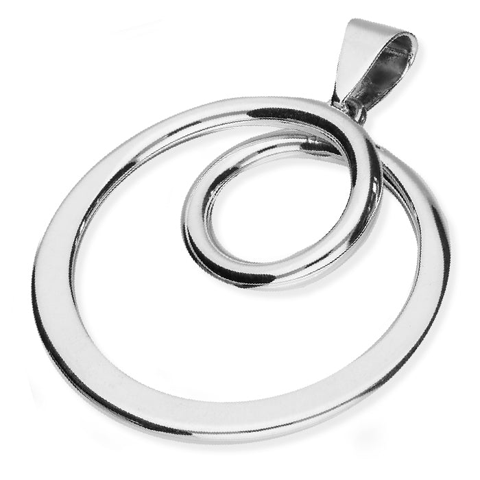 Silver Open circle with loop pendant