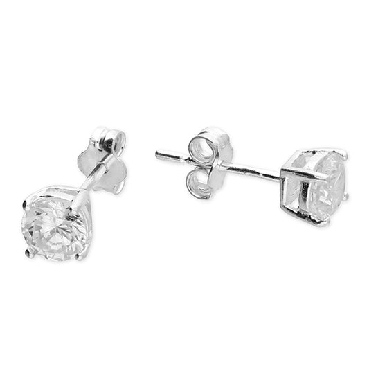 Silver and Cubic Zirconia stud earrings