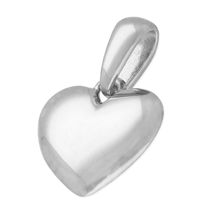 Silver Small solid heart pendant