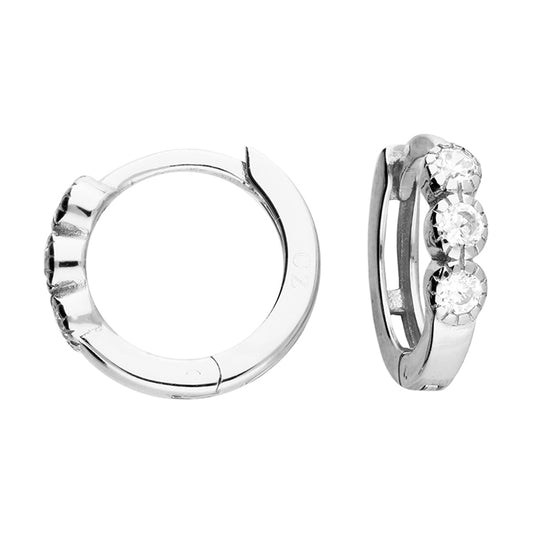 SILVER HUGGIE HOOP EARRINGS