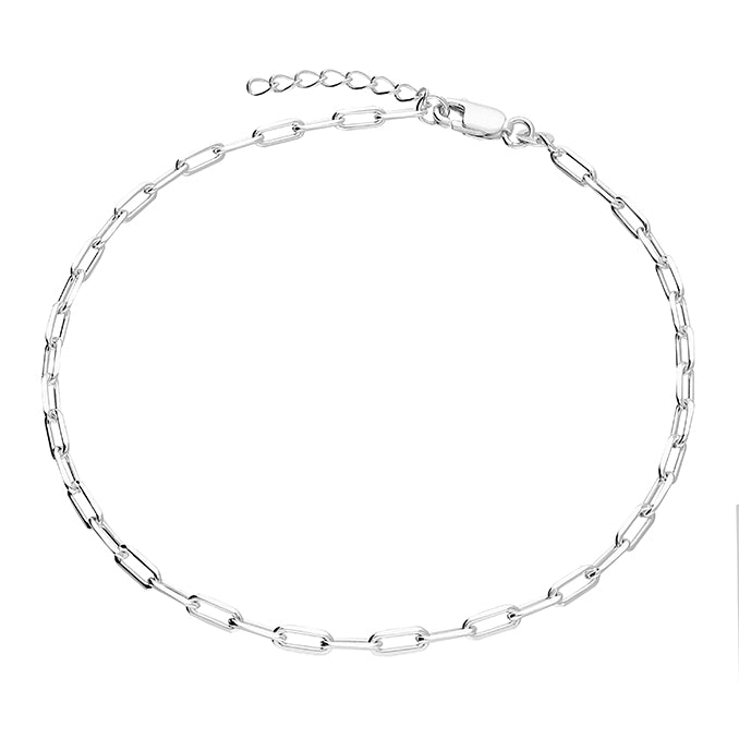 Silver paper link anklet
