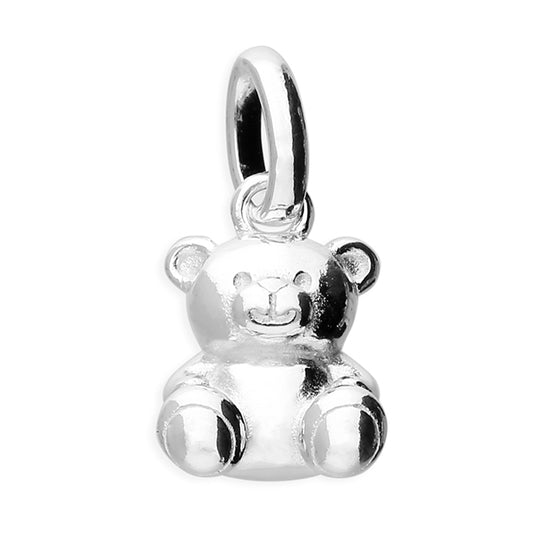 silver Small cute teddy pendant