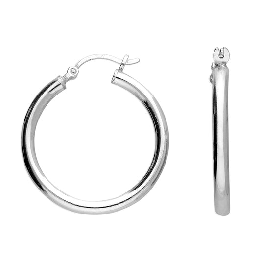 SILVER PLAIN HOOP EARRINGS