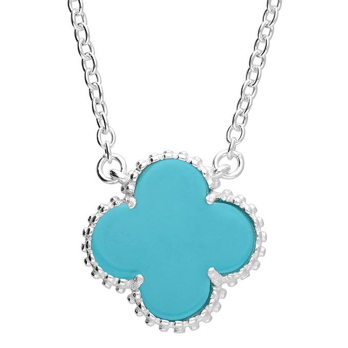 Silver and Turquoise Quatrefoil