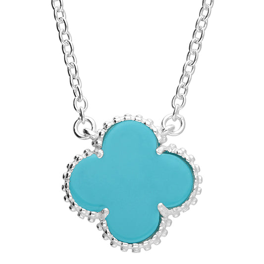 Silver and Turquoise Quatrefoil