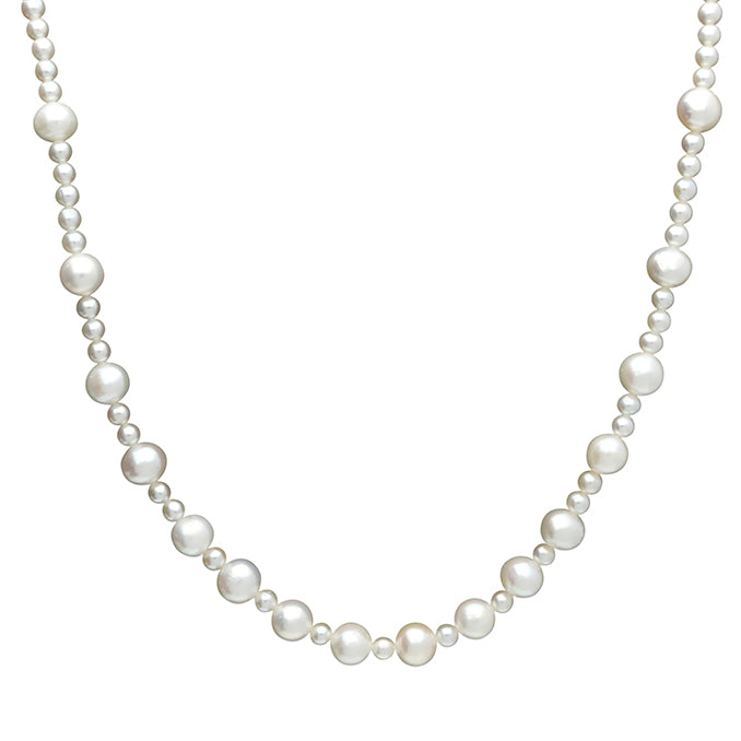 Silver and Graduated Freshwater pearl necklace