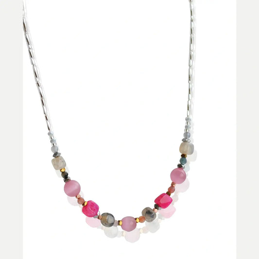 Cats eye, Agate and Hematite necklace