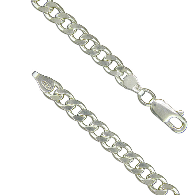 silver flat curb chain