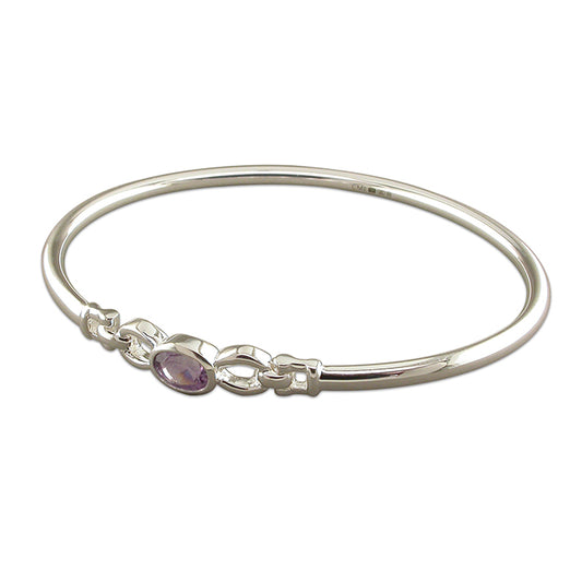 Silver and Amethyst Bangle