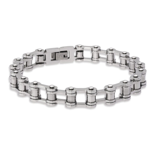 Stainless steel biker chain style bracelet