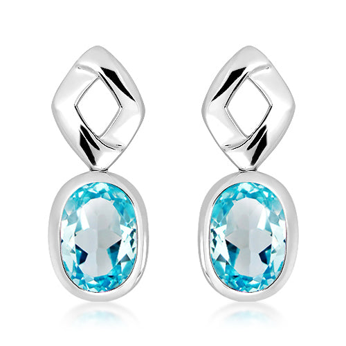 Silver and blue topaz pendant