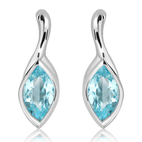 Unique Silver and Blue Topaz drop earrings