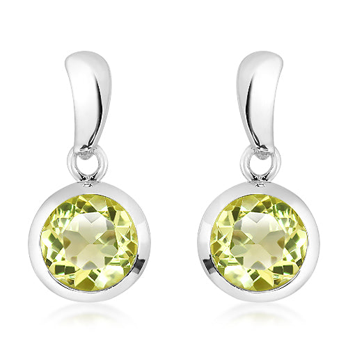 Unique Silver and Lemon Citrine earrings