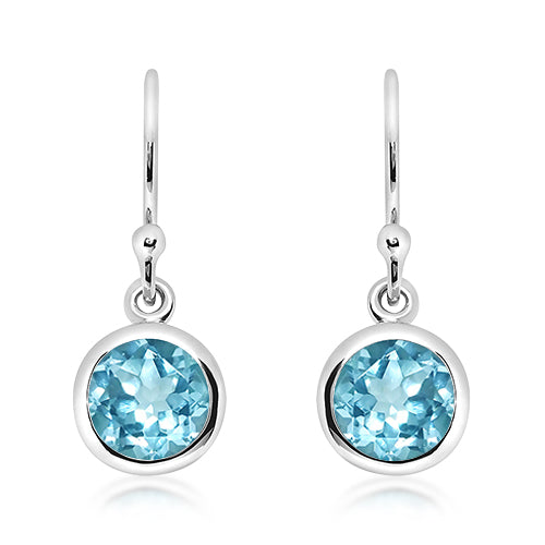 Unique Silver and Blue Topaz drop earrings