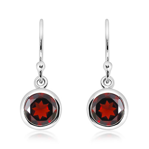 Unique Silver and Garnet drop earrings