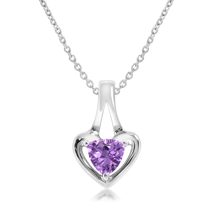 Silver and Amethyst Heart pendant