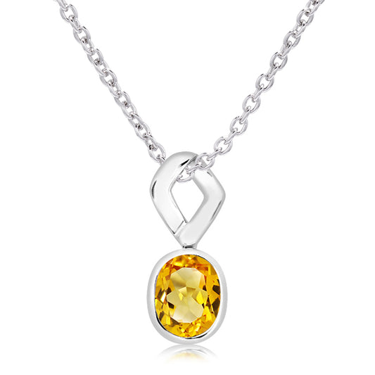 Silver and Golden Citrine pendant