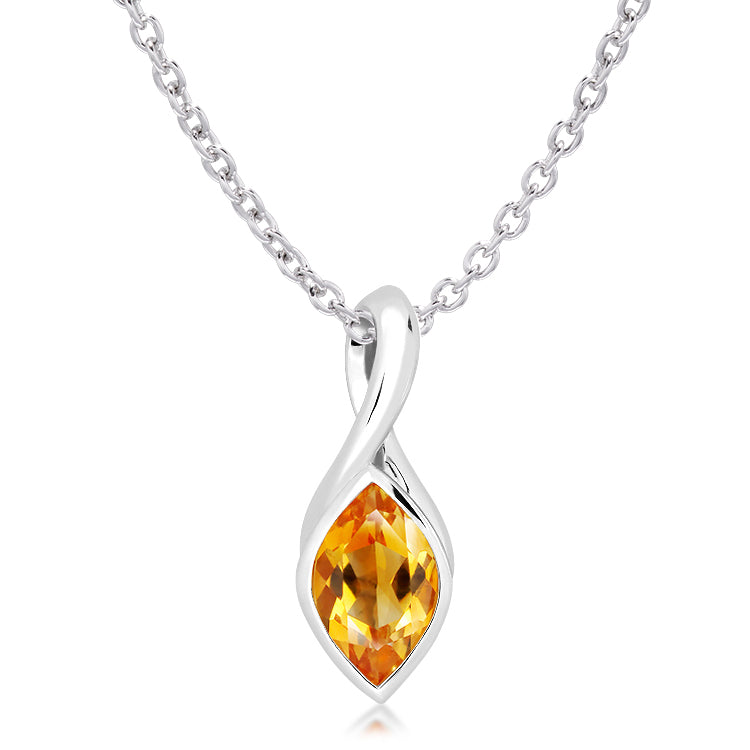 Silver and Golden Citrine pendant
