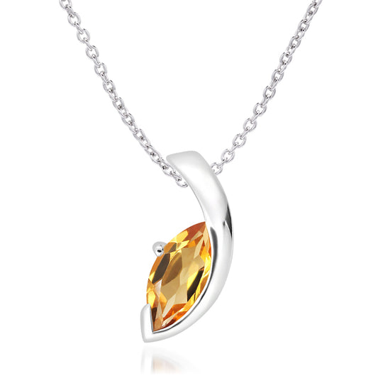 Silver and Golden Citrine pendant