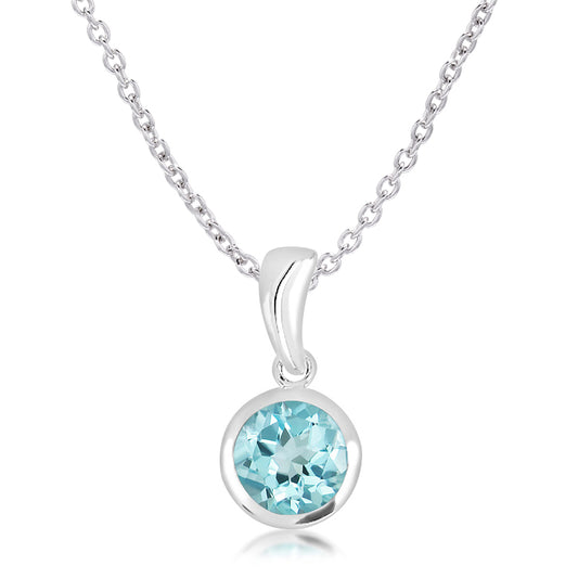 Silver and Blue Topaz pendant